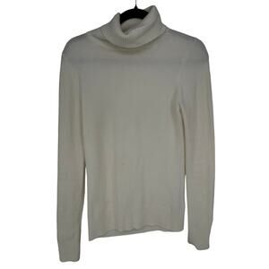 French Connection White Turtleneck Long Sleeve Sweater Winter Casual Workwear M